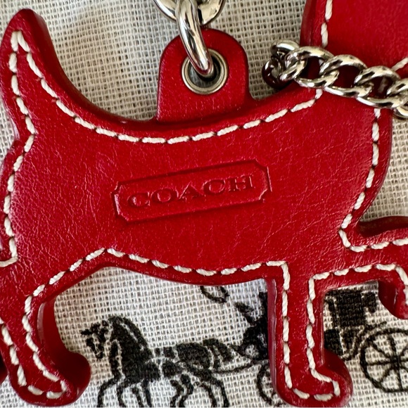 Coach Leather Dog Silhouette Key Ring Bag Charm Vintage RARE - Picture 7 of 13